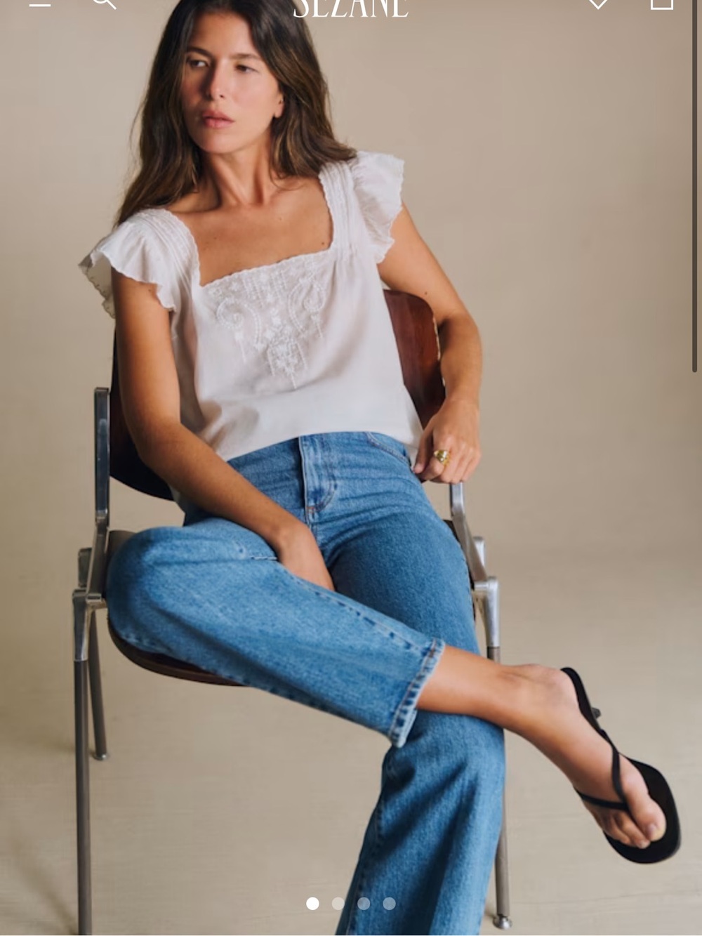 SEZANE dainty white blouse - never worn size 34